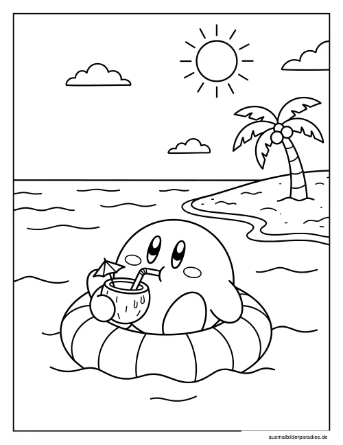 Kirby Ausmalbild 22 als Gratis-PDF Kirby Ausmalbild 22 - kostenlos zum Ausdrucken
