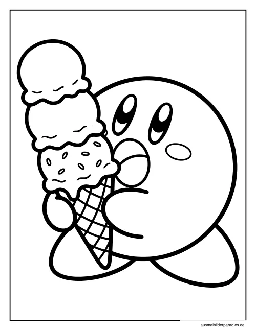 Kirby Ausmalbild 23 als Gratis-PDF Kirby Ausmalbild 23 - kostenlos zum Ausdrucken