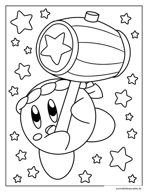 Kirby Ausmalbild 27 als Gratis-PDF Kirby Ausmalbild 27 - kostenlos zum Ausdrucken