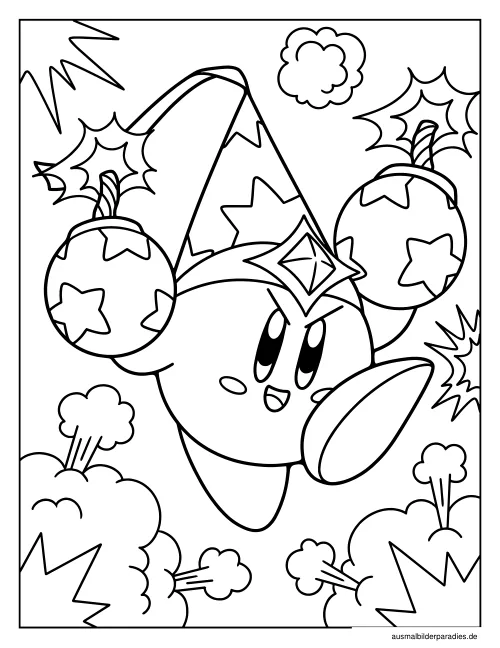 Kirby Ausmalbild 29 als Gratis-PDF Kirby Ausmalbild 29 - kostenlos zum Ausdrucken