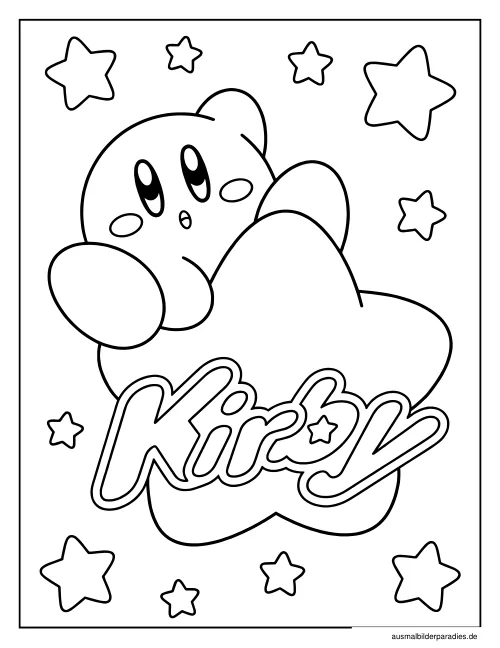 Kirby Ausmalbild 31 als Gratis-PDF Kirby Ausmalbild 31 - kostenlos zum Ausdrucken