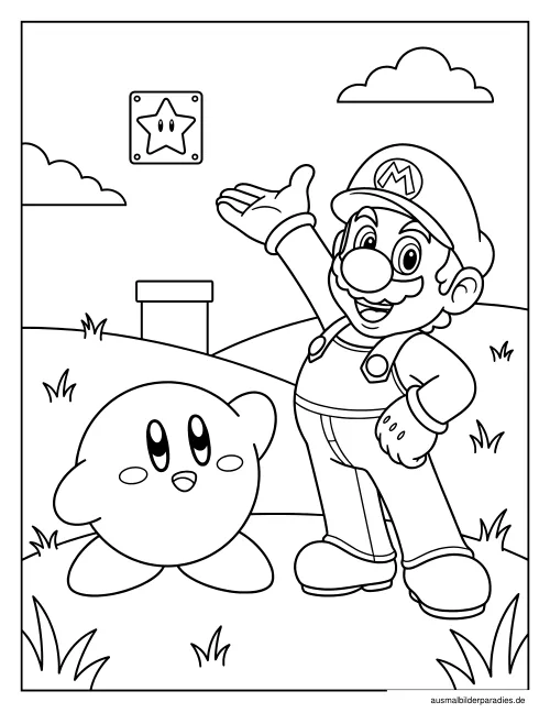 Kirby Ausmalbild 33 als Gratis-PDF Kirby Ausmalbild 33 - kostenlos zum Ausdrucken
