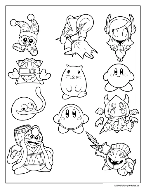 Kirby Ausmalbild 4 als Gratis-PDF Kirby Ausmalbild 4 - kostenlos zum Ausdrucken