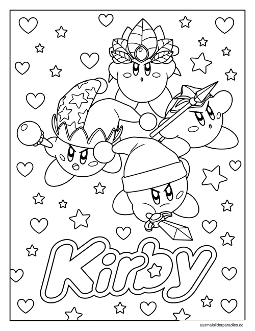 Kirby Ausmalbild 5 als Gratis-PDF Kirby Ausmalbild 5 - kostenlos zum Ausdrucken