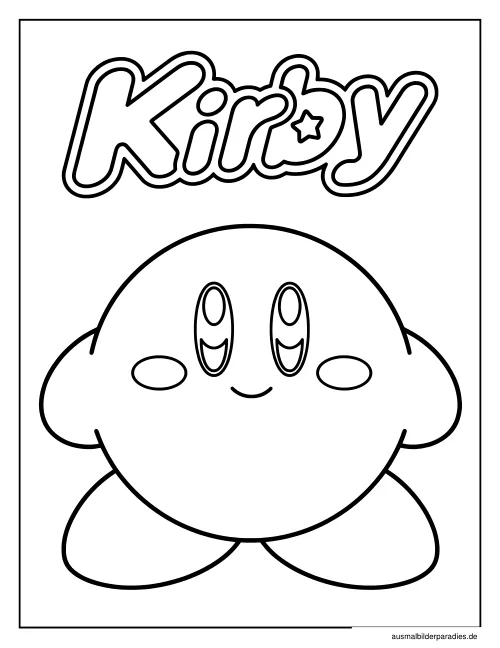 Kirby Ausmalbild 6 als Gratis-PDF Kirby Ausmalbild 6 - kostenlos zum Ausdrucken