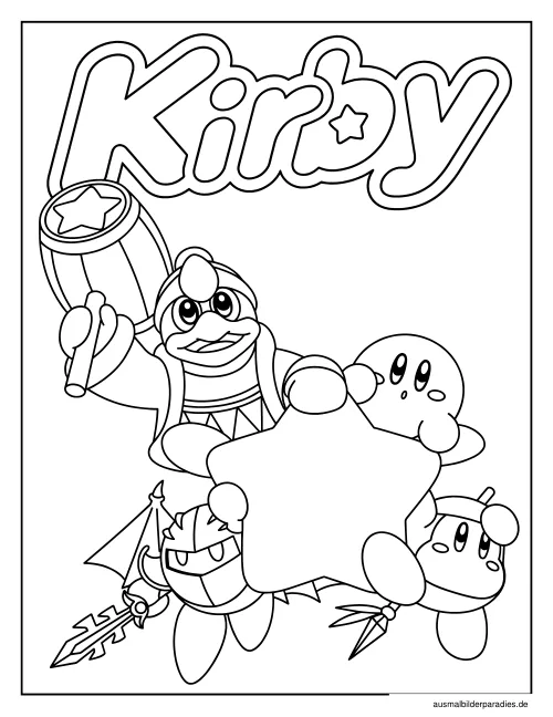 Kirby Ausmalbild 8 als Gratis-PDF Kirby Ausmalbild 8 - kostenlos zum Ausdrucken