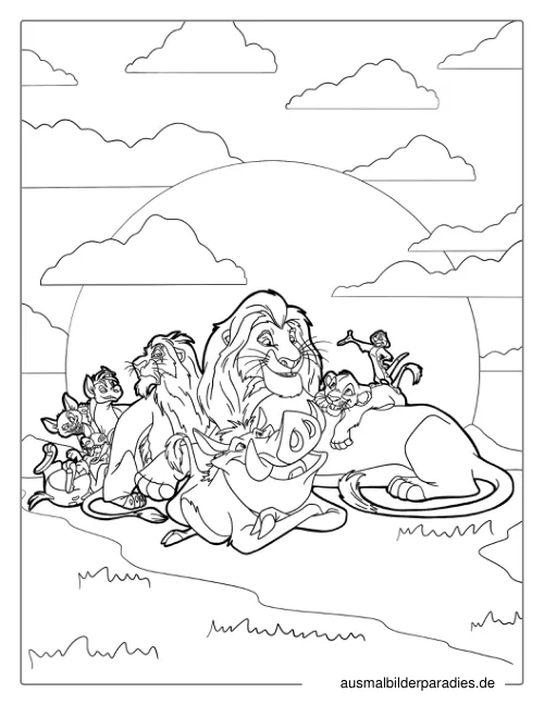 König der Löwen Ausmalbild 11 als Gratis-PDF König der Löwen Ausmalbild 11 - kostenlos zum Ausdrucken