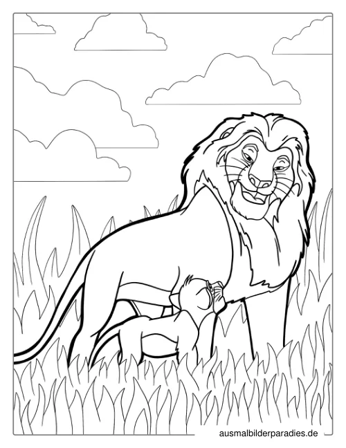 König der Löwen Ausmalbild 14 als Gratis-PDF König der Löwen Ausmalbild 14 - kostenlos zum Ausdrucken