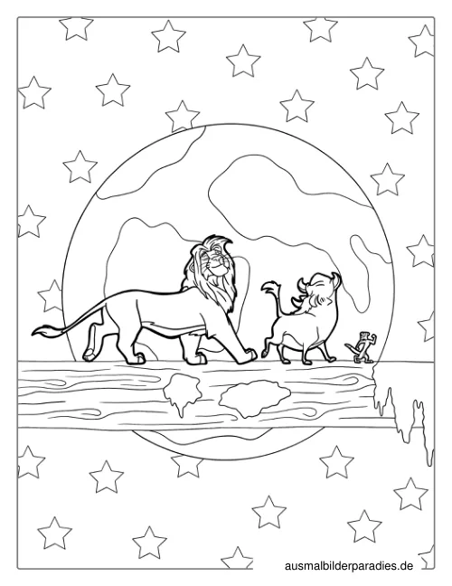 König der Löwen Ausmalbild 29 als Gratis-PDF König der Löwen Ausmalbild 29 - kostenlos zum Ausdrucken