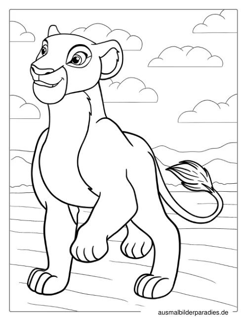 König der Löwen Ausmalbild 6 als Gratis-PDF König der Löwen Ausmalbild 6 - kostenlos zum Ausdrucken