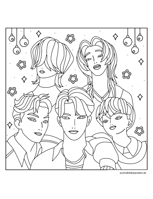 KPop Demon Hunters Ausmalbild 20 als Gratis-PDF KPop Demon Hunters Ausmalbild 20 - kostenlos zum Ausdrucken