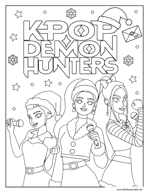 KPop Demon Hunters Ausmalbild 36 als Gratis-PDF KPop Demon Hunters Ausmalbild 36 - kostenlos zum Ausdrucken