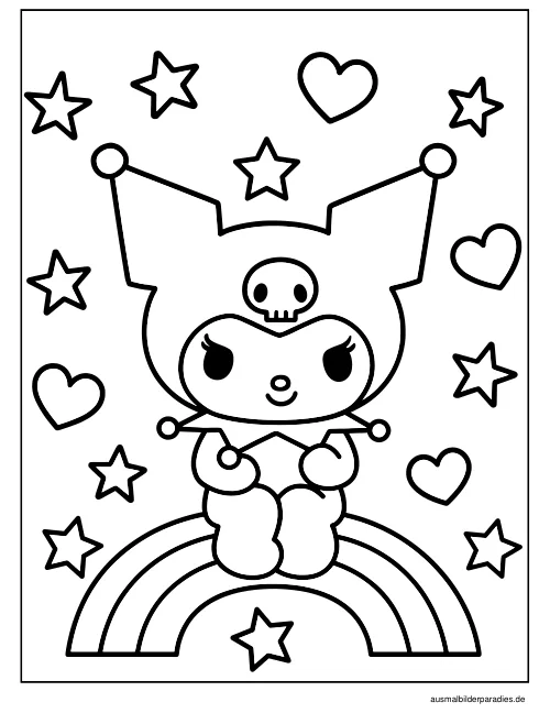 Kuromi Ausmalbilder kostenlos zum Ausdrucken
