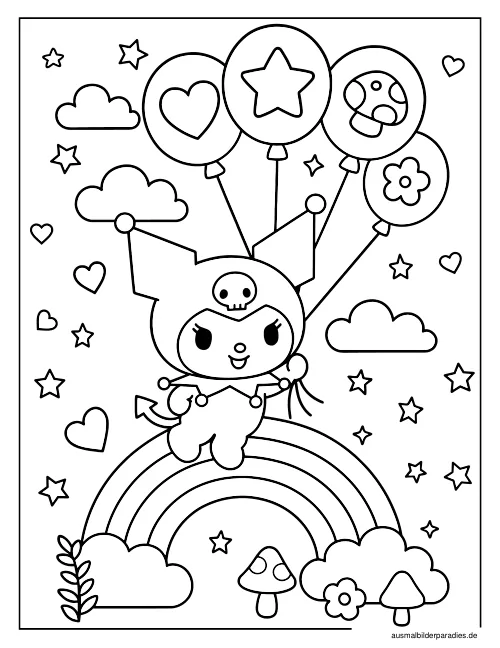 Kuromi Ausmalbild 10 - kostenlos zum Ausdrucken
