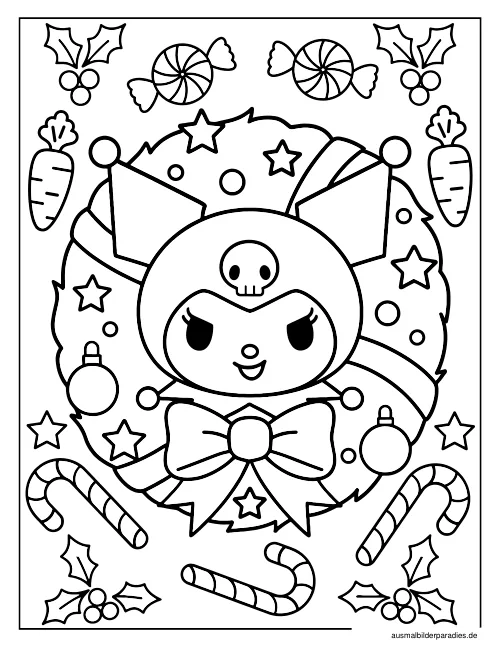 Kuromi Ausmalbild 3 - kostenlos zum Ausdrucken