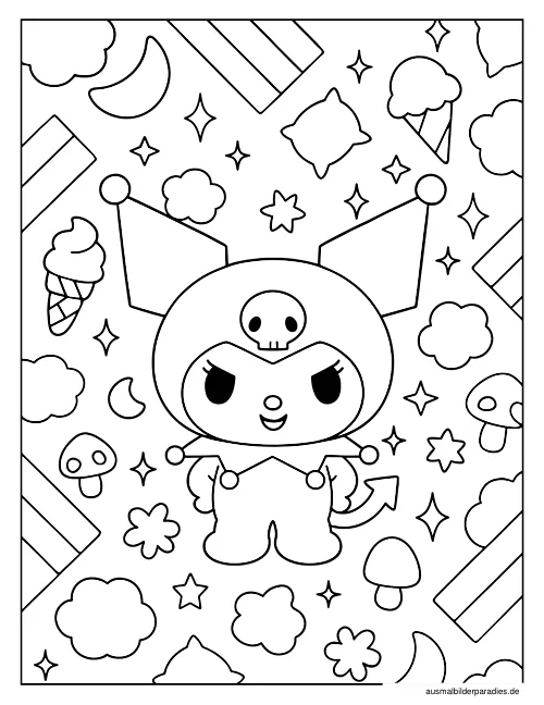 Kuromi Ausmalbild 36 - kostenlos zum Ausdrucken