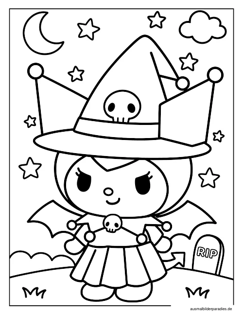 Kuromi Ausmalbild 4 - kostenlos zum Ausdrucken