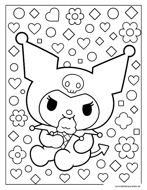 Kuromi Ausmalbild 6 - kostenlos zum Ausdrucken