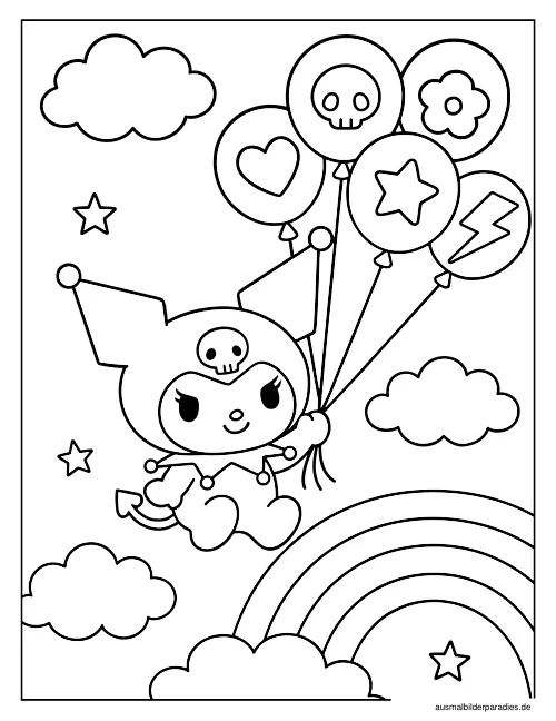 Kuromi Ausmalbild 9 - kostenlos zum Ausdrucken