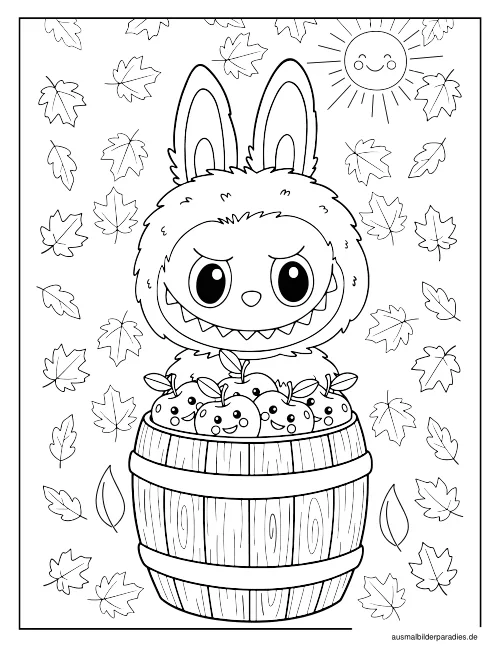 Labubu Ausmalbild 10 als Gratis-PDF Labubu Ausmalbild 10 - kostenlos zum Ausdrucken
