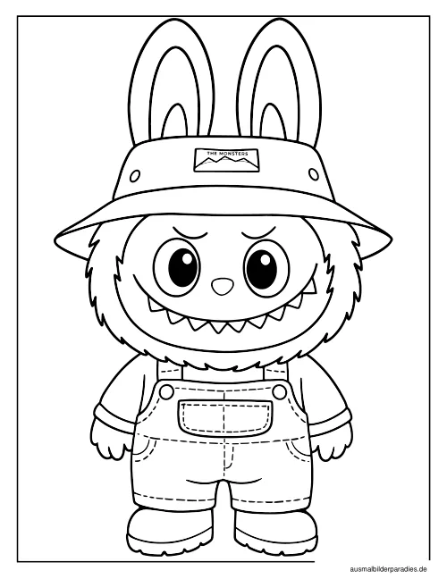 Labubu Ausmalbild 11 als Gratis-PDF Labubu Ausmalbild 11 - kostenlos zum Ausdrucken