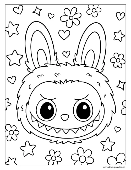 Labubu Ausmalbild 16 als Gratis-PDF Labubu Ausmalbild 16 - kostenlos zum Ausdrucken