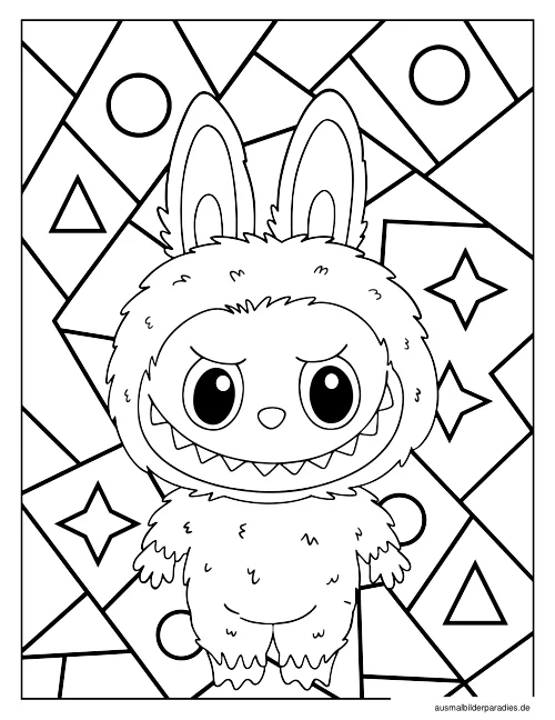 Labubu Ausmalbild 19 als Gratis-PDF Labubu Ausmalbild 19 - kostenlos zum Ausdrucken