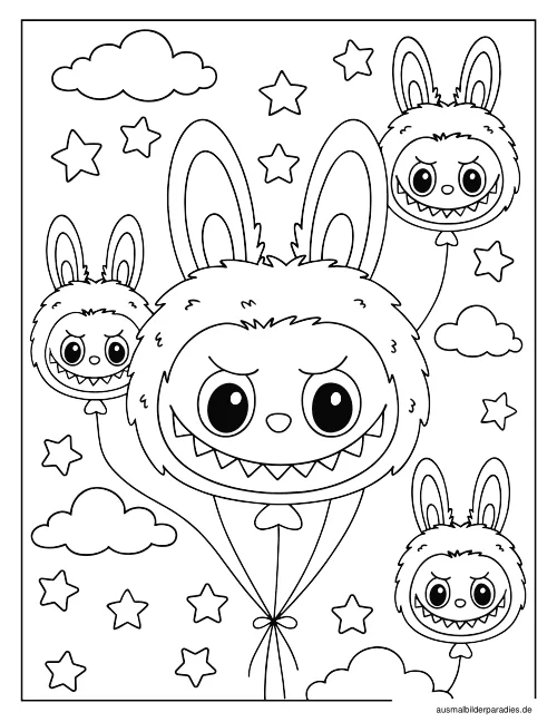 Labubu Ausmalbild 23 als Gratis-PDF Labubu Ausmalbild 23 - kostenlos zum Ausdrucken
