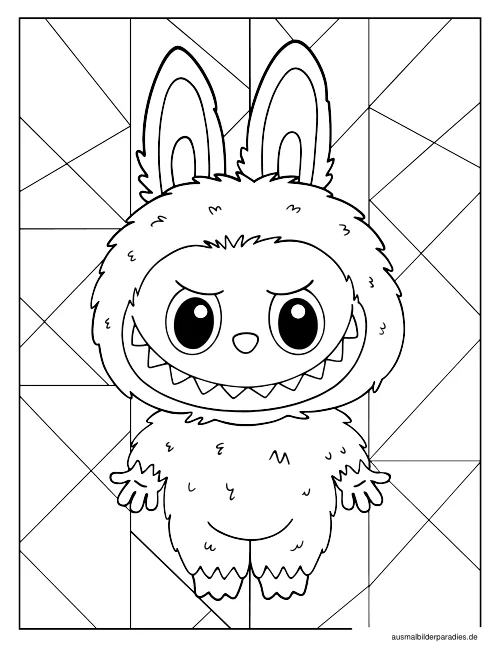Labubu Ausmalbild 24 als Gratis-PDF Labubu Ausmalbild 24 - kostenlos zum Ausdrucken