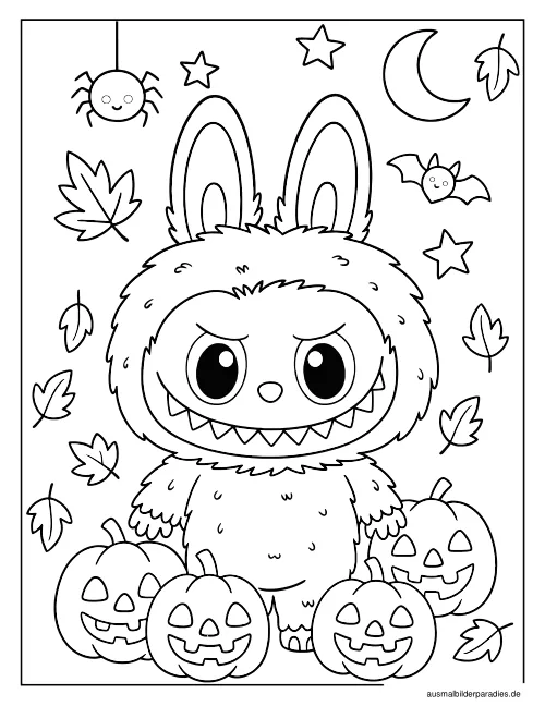 Labubu Ausmalbild 25 als Gratis-PDF Labubu Ausmalbild 25 - kostenlos zum Ausdrucken