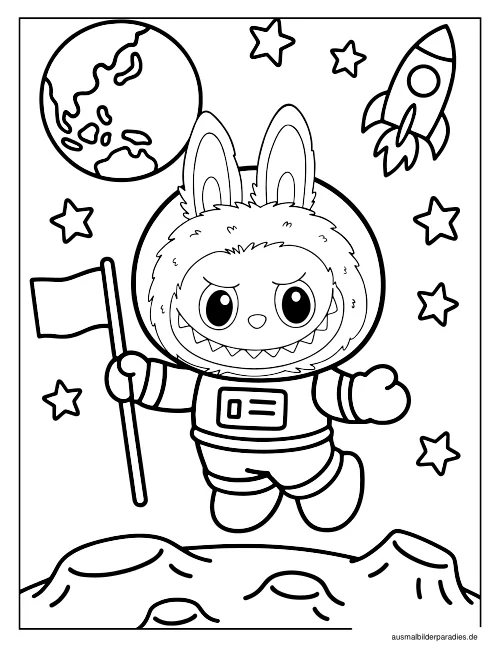 Labubu Ausmalbild 27 als Gratis-PDF Labubu Ausmalbild 27 - kostenlos zum Ausdrucken