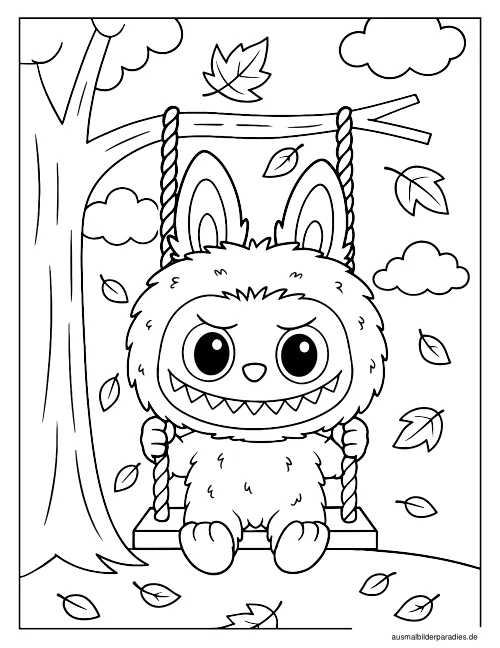 Labubu Ausmalbild 29 als Gratis-PDF Labubu Ausmalbild 29 - kostenlos zum Ausdrucken