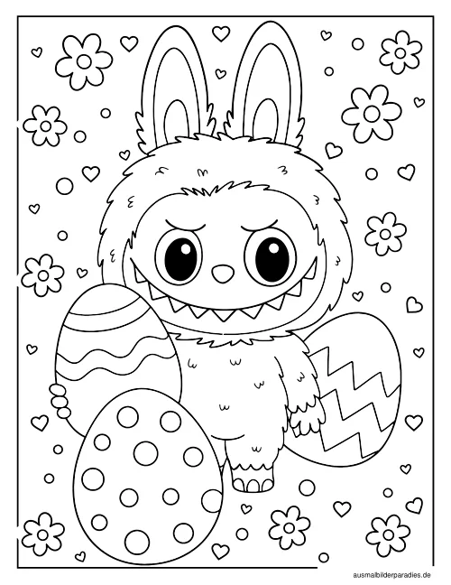 Labubu Ausmalbild 3 als Gratis-PDF Labubu Ausmalbild 3 - kostenlos zum Ausdrucken