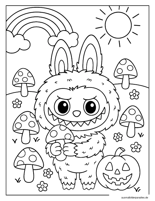 Labubu Ausmalbild 30 als Gratis-PDF Labubu Ausmalbild 30 - kostenlos zum Ausdrucken