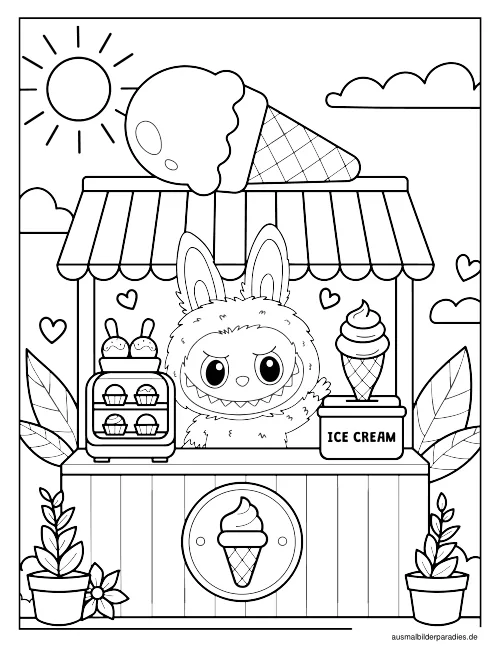 Labubu Ausmalbild 31 als Gratis-PDF Labubu Ausmalbild 31 - kostenlos zum Ausdrucken
