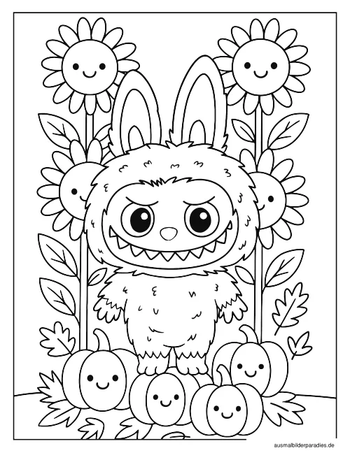 Labubu Ausmalbild 32 als Gratis-PDF Labubu Ausmalbild 32 - kostenlos zum Ausdrucken