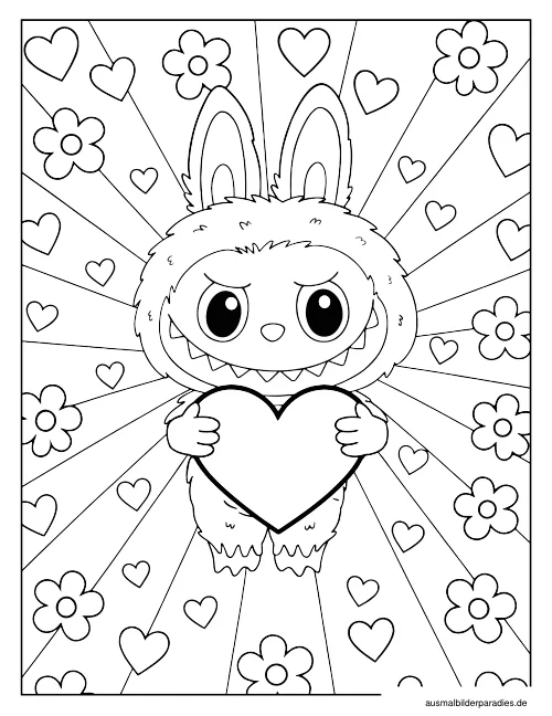 Labubu Ausmalbild 33 als Gratis-PDF Labubu Ausmalbild 33 - kostenlos zum Ausdrucken