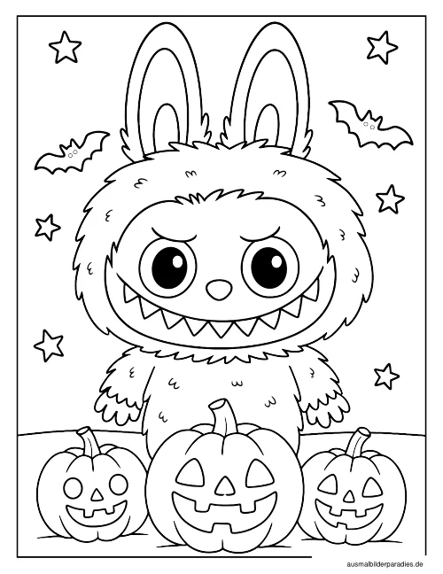Labubu Ausmalbild 34 als Gratis-PDF Labubu Ausmalbild 34 - kostenlos zum Ausdrucken