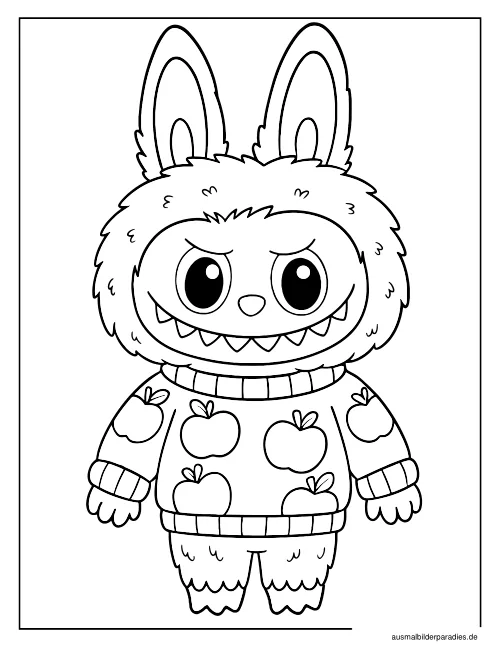 Labubu Ausmalbild 4 als Gratis-PDF Labubu Ausmalbild 4 - kostenlos zum Ausdrucken
