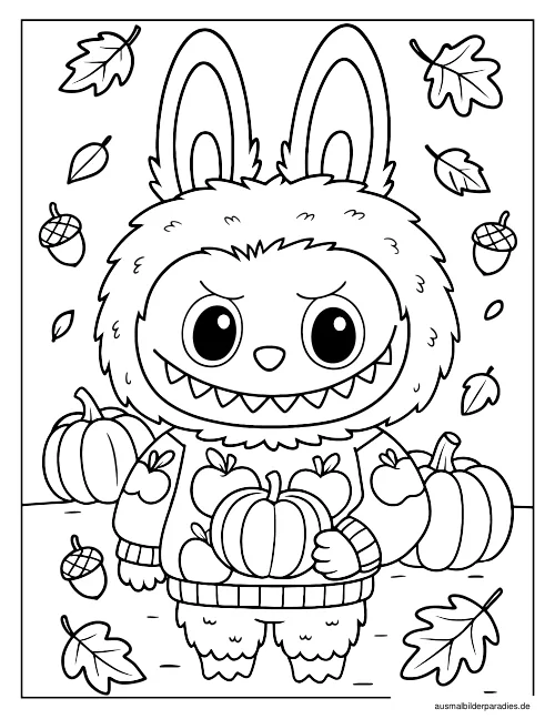 Labubu Ausmalbild 8 als Gratis-PDF Labubu Ausmalbild 8 - kostenlos zum Ausdrucken