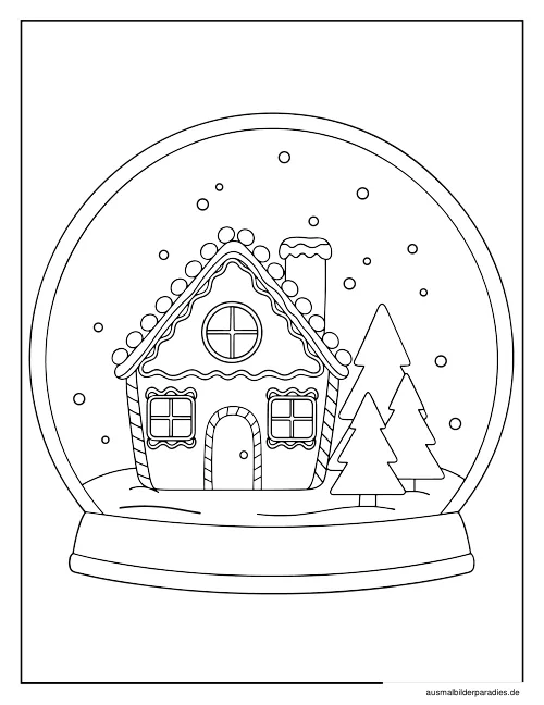 Lebkuchenhaus Ausmalbild 11 als Gratis-PDF Lebkuchenhaus Ausmalbild 11 - kostenlos zum Ausdrucken