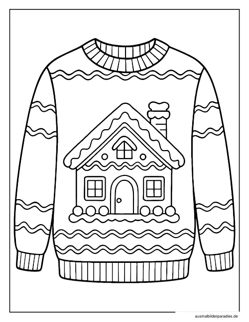 Lebkuchenhaus Ausmalbild 23 als Gratis-PDF Lebkuchenhaus Ausmalbild 23 - kostenlos zum Ausdrucken