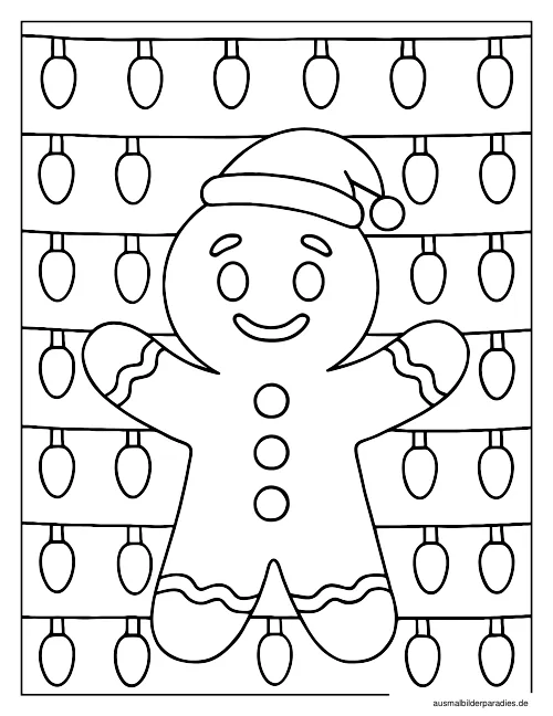 Lebkuchenmann Ausmalbild 14 - kostenlos zum Ausdrucken