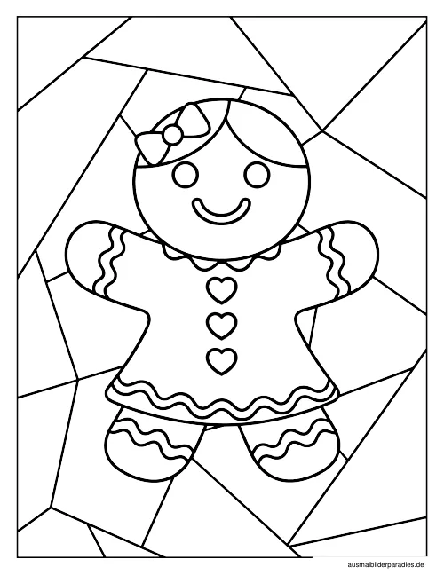 Lebkuchenmann Ausmalbild 3 - kostenlos zum Ausdrucken