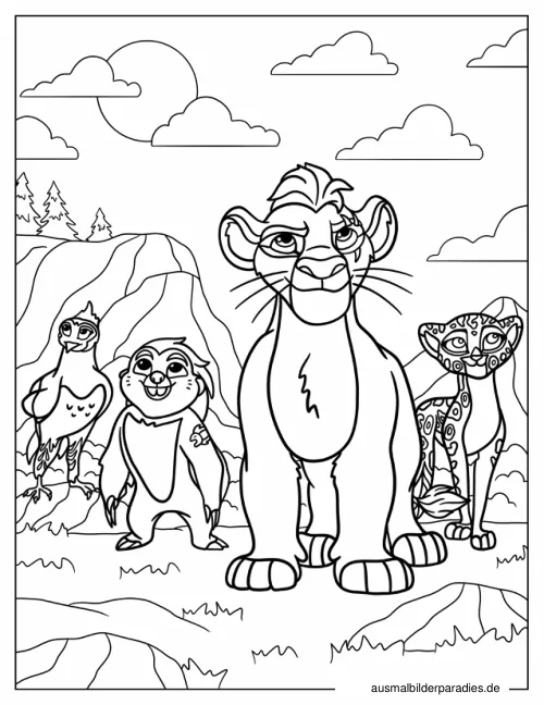 Lion Guard Ausmalbild 14 als Gratis-PDF Lion Guard Ausmalbild 14 - kostenlos zum Ausdrucken