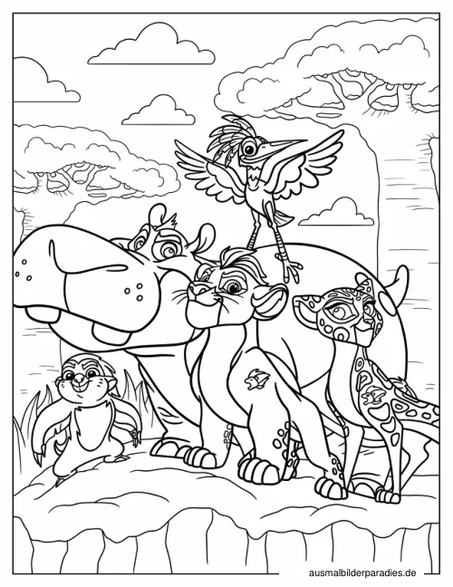 Lion Guard Ausmalbild 15 als Gratis-PDF Lion Guard Ausmalbild 15 - kostenlos zum Ausdrucken