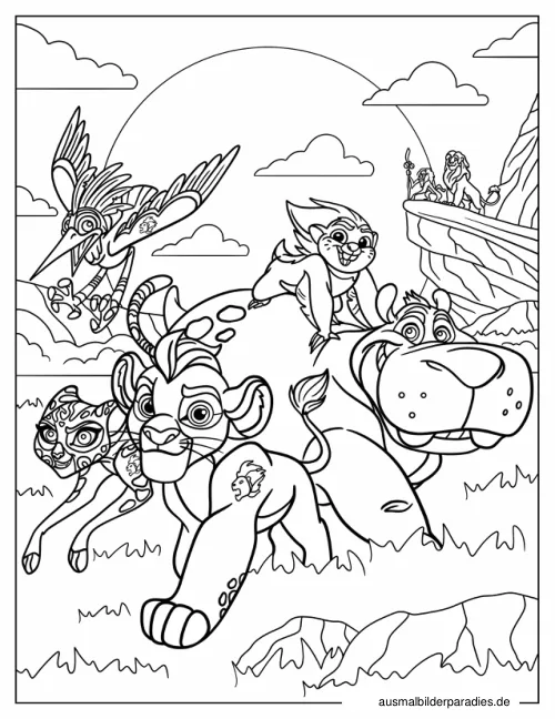 Lion Guard Ausmalbild 19 als Gratis-PDF Lion Guard Ausmalbild 19 - kostenlos zum Ausdrucken