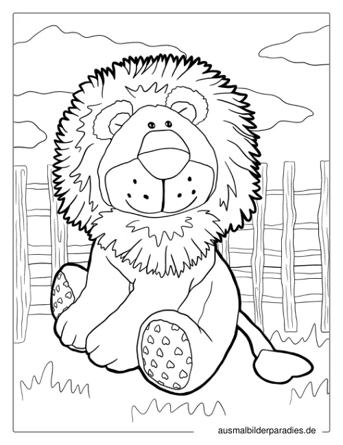 Löwe Ausmalbild 10 als Gratis-PDF Löwe Ausmalbild 10 - kostenlos zum Ausdrucken