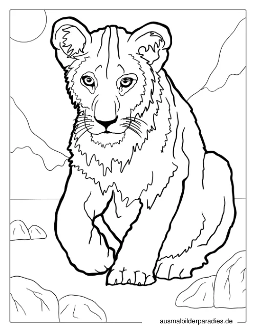 Löwe Ausmalbild 12 als Gratis-PDF Löwe Ausmalbild 12 - kostenlos zum Ausdrucken
