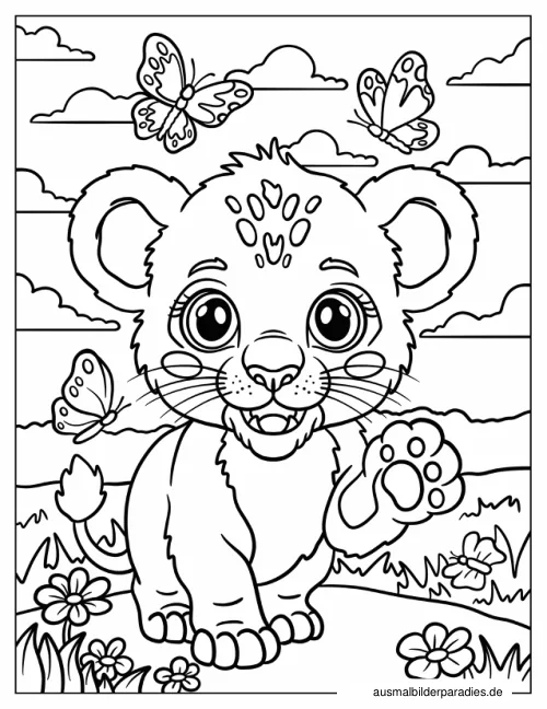 Löwe Ausmalbild 19 als Gratis-PDF Löwe Ausmalbild 19 - kostenlos zum Ausdrucken
